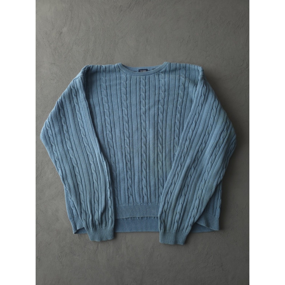 2000s IZOD Cable Knit Crewneck Cotton Sweater XXL Men's